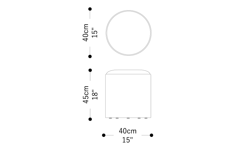 Image of the main dimensions of the product